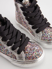 Silver Glitter Butterfly High Top Trainers - Image 4 of 5