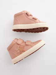 Pink Standard Fit (F) Star Touch Fasten Strap High Top Trainers - Image 5 of 6