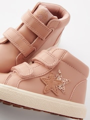 Pink Standard Fit (F) Star Touch Fasten Strap High Top Trainers - Image 6 of 6