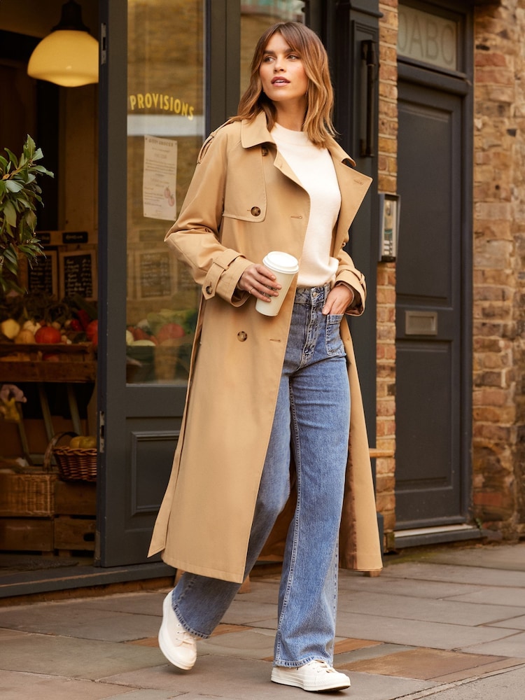 Friends Like These Camel Longline Trench Coat - Image 1 of 4