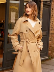 Friends Like These Camel Longline Trench Coat - Image 2 of 4