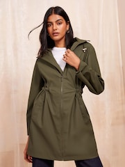 Friends Like These Khaki Green Hooded Rain Jacket - Image 2 of 4