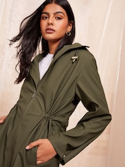 Friends Like These Khaki Green Hooded Rain Jacket - Image 3 of 4