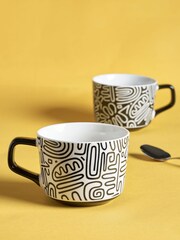 MissPrint Set of 2 Nazcar White & Black Mugs - Image 1 of 4