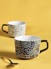 MissPrint Set of 2 Nazcar White & Black Mugs - Image 2 of 4