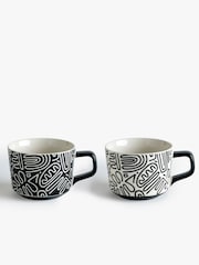 MissPrint Set of 2 Nazcar White & Black Mugs - Image 3 of 4