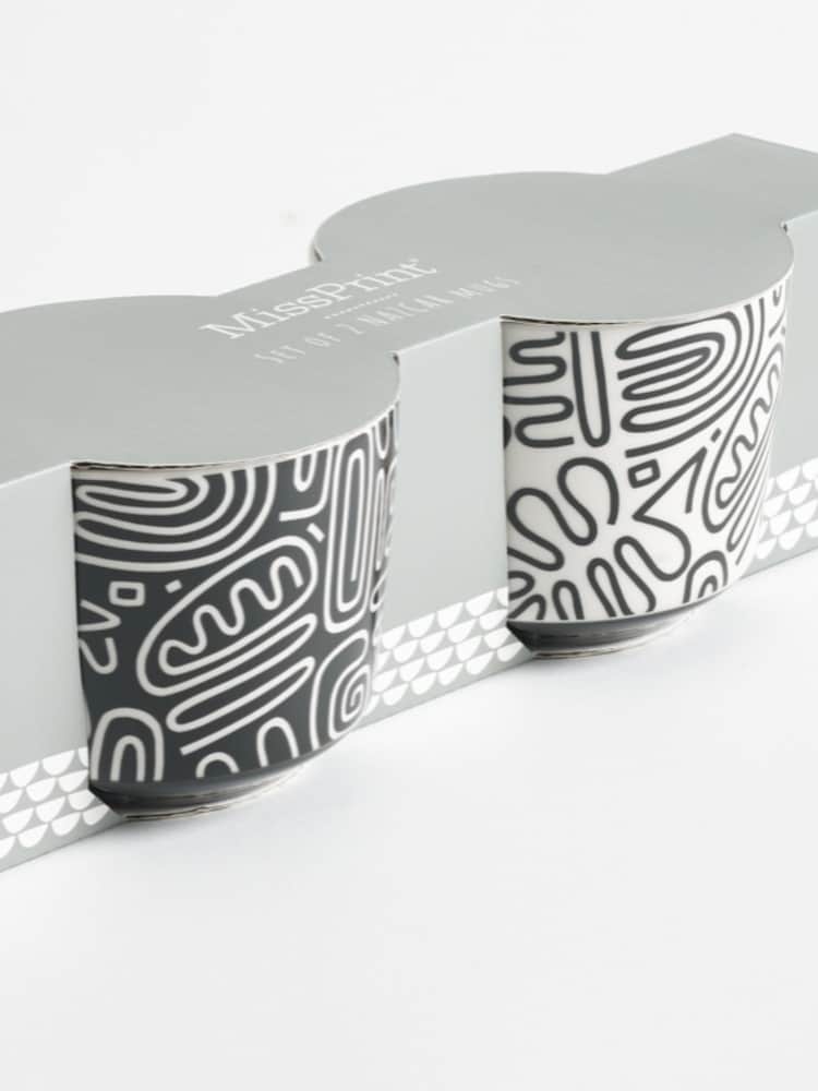 MissPrint Set of 2 Nazcar White & Black Mugs - Image 4 of 4