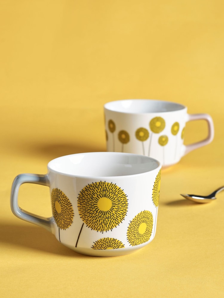 MissPrint Multi Meadow Pink/Grey Mug Set - Image 1 of 3
