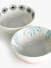 MissPrint Set of 2 Multi Wildflower Side Plates & 2 Cereal Bowls - Image 2 of 3
