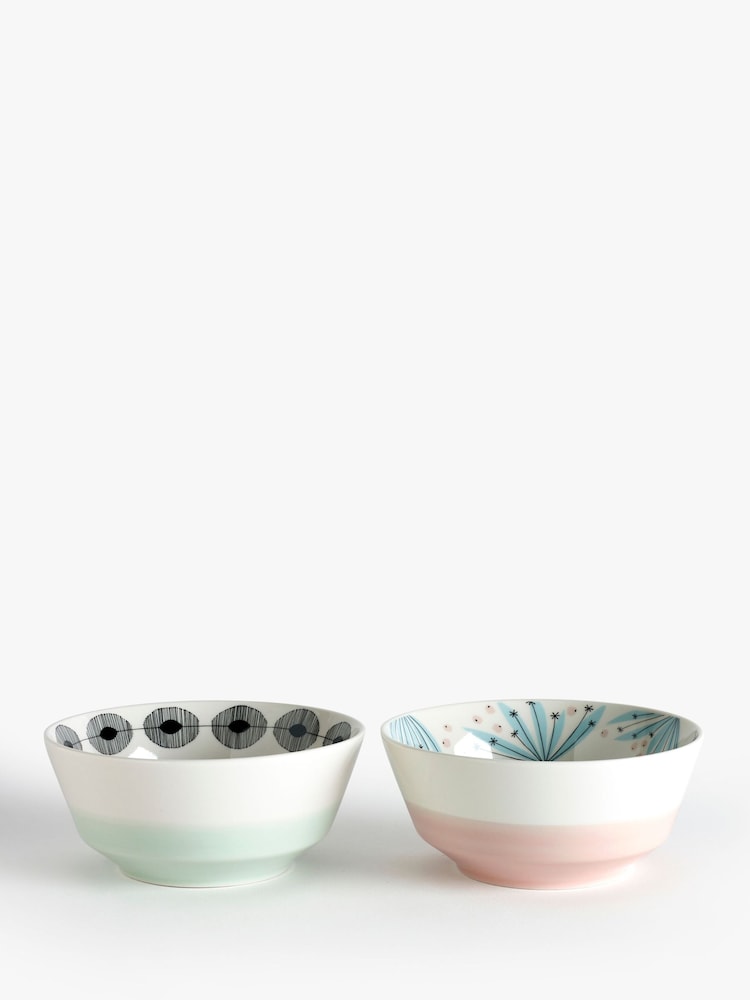 MissPrint Set of 2 Multi Wildflower Side Plates & 2 Cereal Bowls - Image 3 of 3