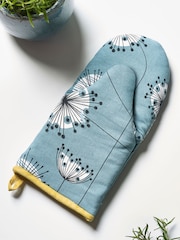 MissPrint Blue Dandelion Single 100% Cotton Oven Glove & Apron Set - Image 2 of 5