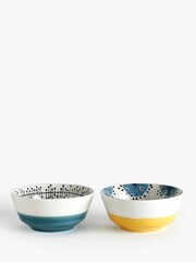 MissPrint Set of 2 Multi Dandelion Side Plates & 2  Cereal Bowls - Image 2 of 2