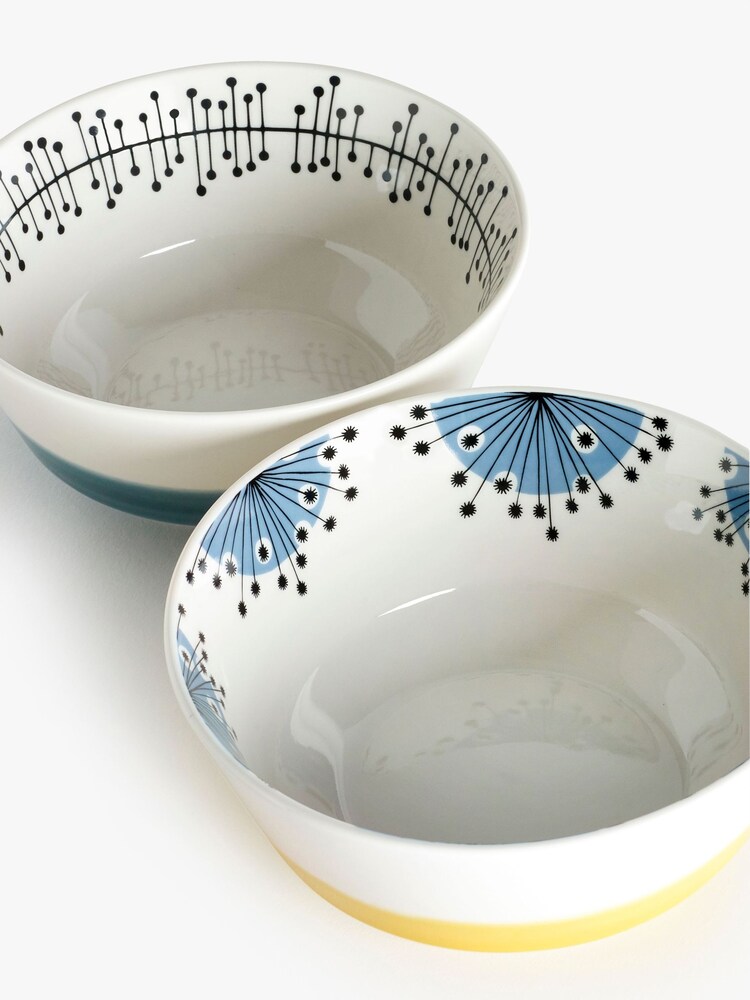 MissPrint Set of 2 Multi Dandelion Side Plates & 2  Cereal Bowls - Image 3 of 3
