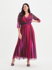 Scarlett & Jo Wine Curve Verity Print Maxi Gown - Image 1 of 4