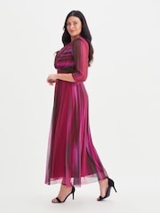 Scarlett & Jo Wine Curve Verity Print Maxi Gown - Image 2 of 4