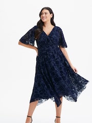 Scarlett & Jo Dark Blue Julie Hanky Hem Dress - Image 1 of 5