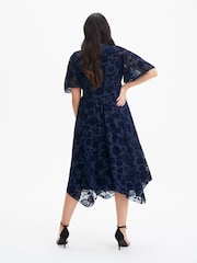 Scarlett & Jo Dark Blue Julie Hanky Hem Dress - Image 2 of 5