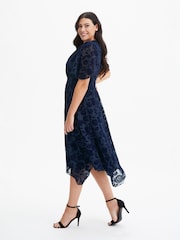 Scarlett & Jo Dark Blue Julie Hanky Hem Dress - Image 3 of 5