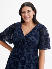 Scarlett & Jo Dark Blue Julie Hanky Hem Dress - Image 4 of 5