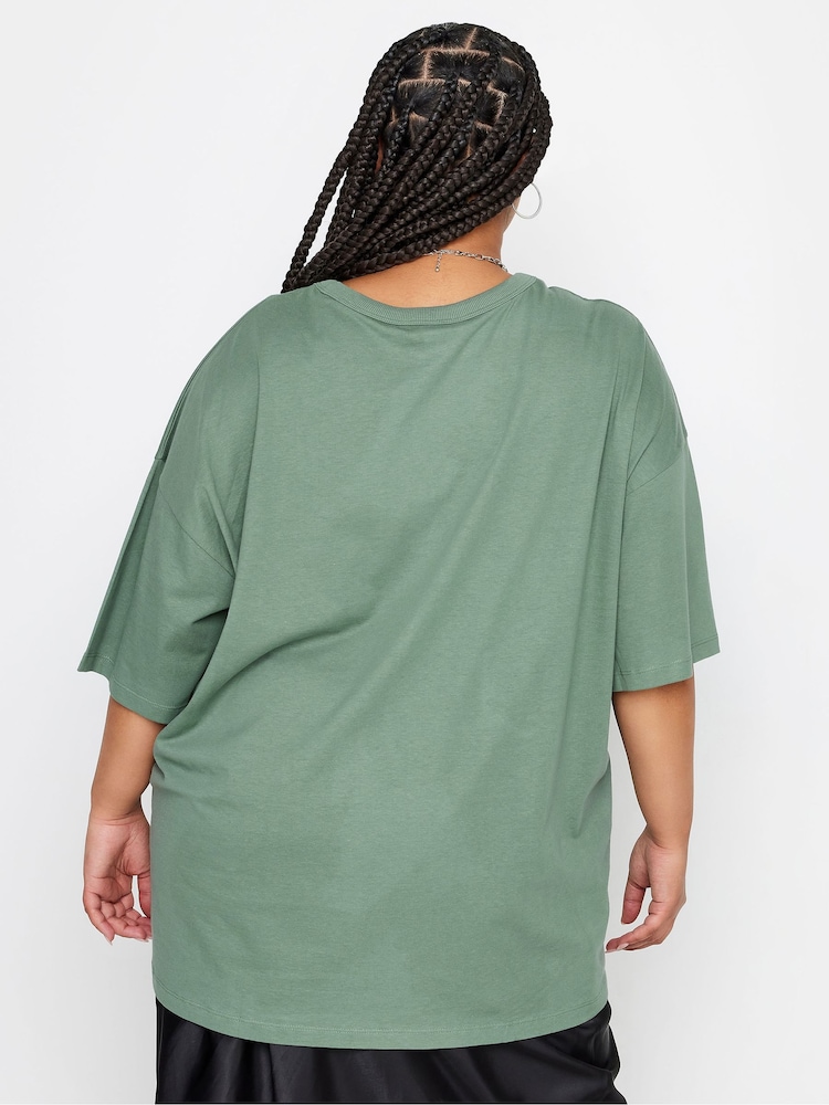 Yours Curve Green Good Things Boxy T-Shirt - Image 2 of 4