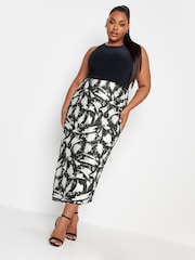 Yours Curve Black Bias Cut Skirt - Image 4 of 4