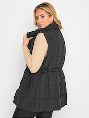 Yours Curve Black Lightweight Quilted Gilet - Image 2 of 4
