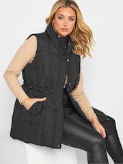 Yours Curve Black Lightweight Quilted Gilet - Image 4 of 4