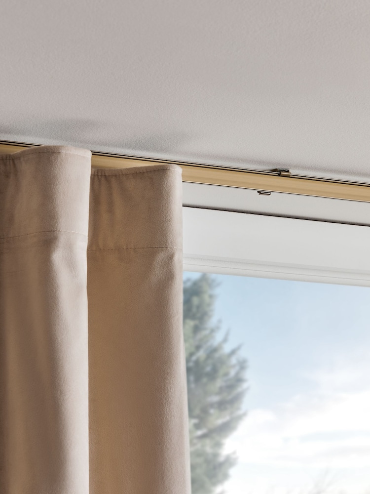Antique Brass Track Curtain Pole - Image 1 of 4