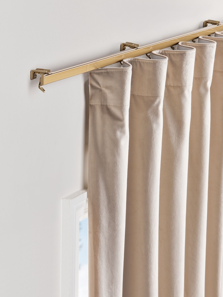 Antique Brass Track Curtain Pole - Image 2 of 4