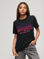 Superdry Black Tonal Vintage Logo Graphic T-Shirt - Image 1 of 3