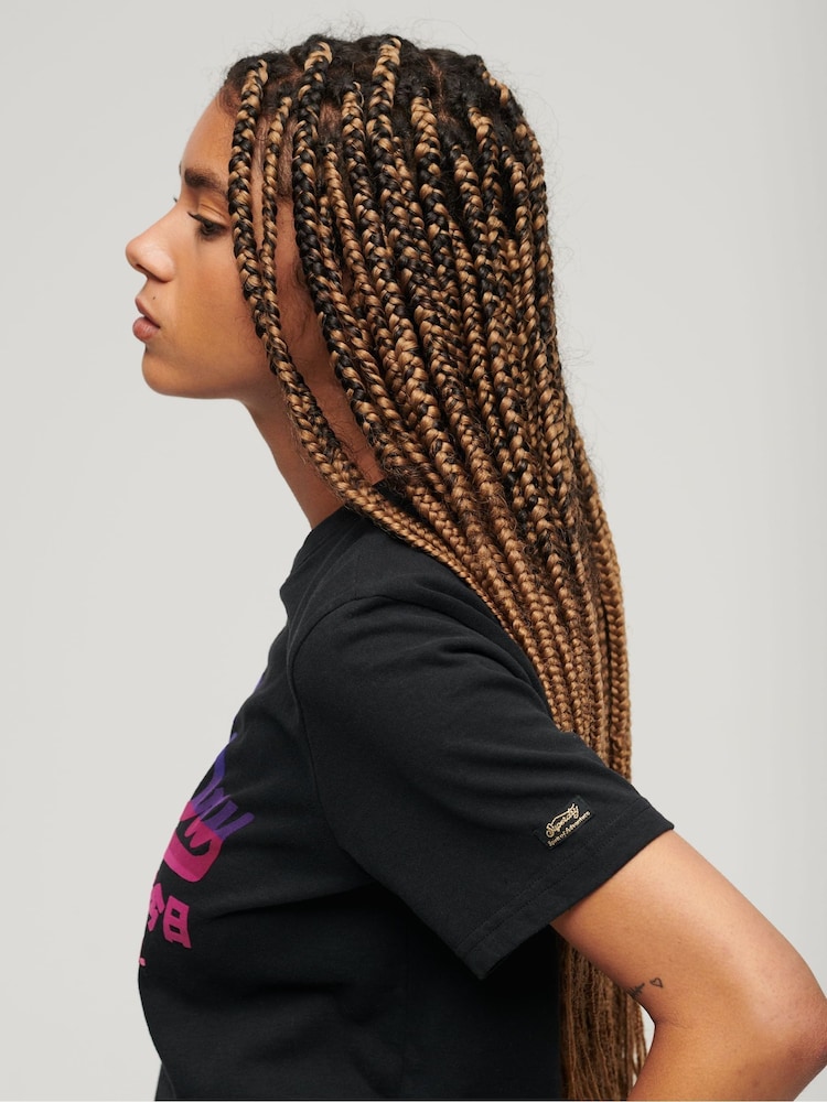Superdry Black Tonal Vintage Logo Graphic T-Shirt - Image 3 of 3