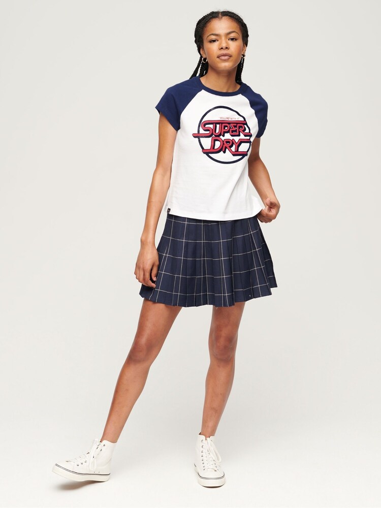 Superdry White Roller Graphic Baseball Mini T-Shirt - Image 3 of 3