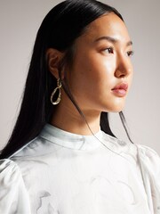 Ted Baker Cream Lilioh High Neck Balloon Sleeve Blouse - Image 4 of 6