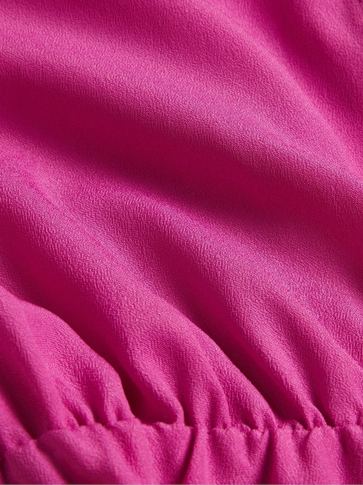 Ted Baker Pink Comus Midi Shirt Dress With Gathered Neck - Image 5 of 5 Ted Baker Pink Comus Midi Shirt Dress With Gathered Neck - Image 5 of 5