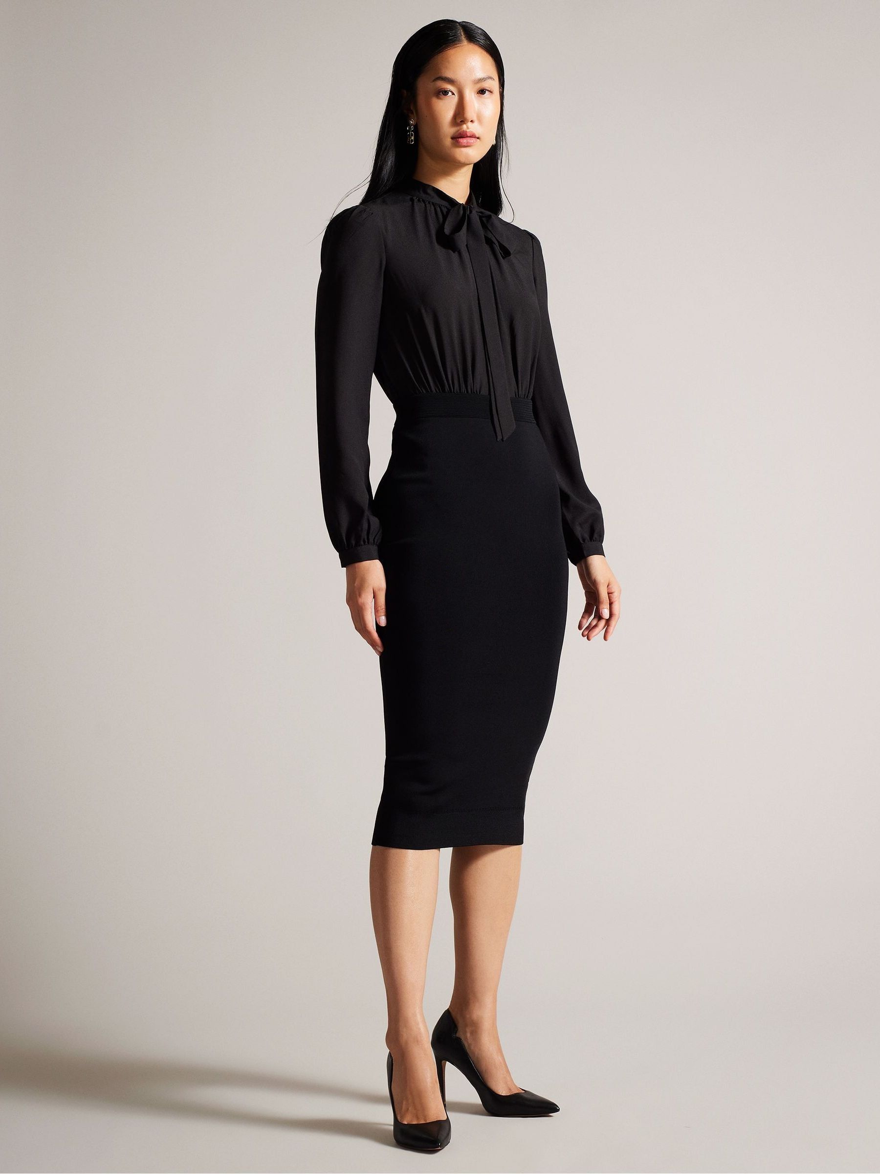 Buy Ted Baker Black Mersea Knitted Pencil Skirt Midi Dress from Next Luxembourg