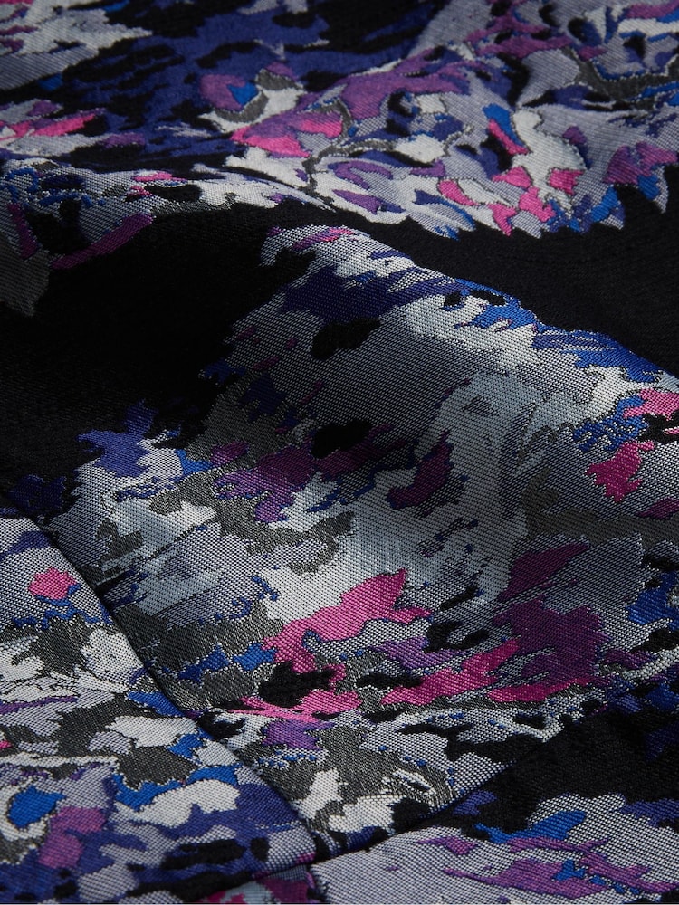 Ted Baker Purple Wilbur Puff Sleeve Jacquard Midi Dress - Image 5 of 5 Ted Baker Purple Wilbur Puff Sleeve Jacquard Midi Dress - Image 5 of 5