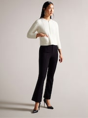 Ted Baker White Ulee Jacquard Check Knitted Cardigan - Image 3 of 6