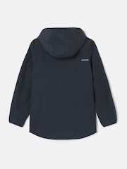 Joules Kids' Ayston Navy Blue Waterproof Fleece Lined Raincoat - Image 2 of 5