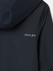Joules Kids' Ayston Navy Blue Waterproof Fleece Lined Raincoat - Image 5 of 5