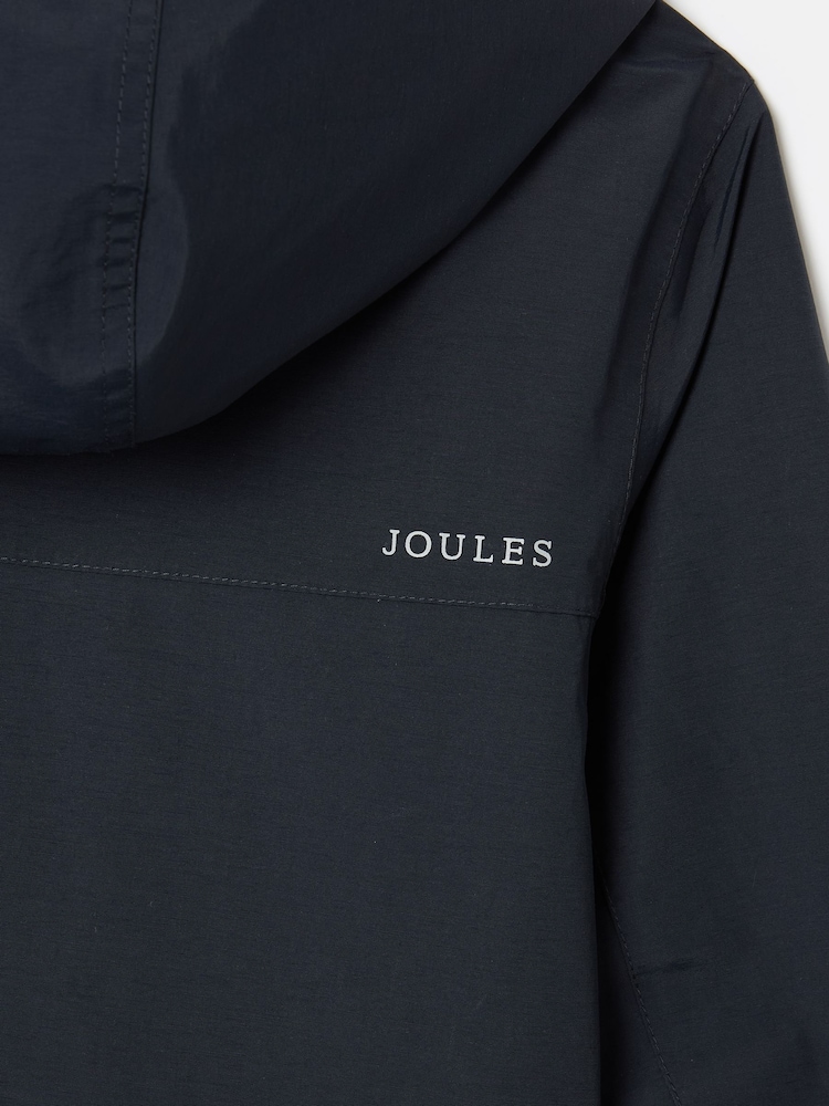 Joules Kids' Ayston Navy Blue Waterproof Fleece Lined Raincoat - Image 5 of 5