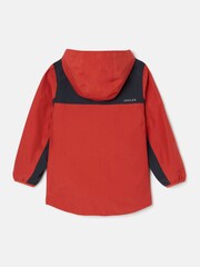 Joules Kids' Ayston Orange Colourblock Waterproof Fleece Lined Raincoat - Image 2 of 5