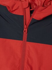 Joules Kids' Ayston Orange Colourblock Waterproof Fleece Lined Raincoat - Image 4 of 5