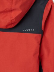 Joules Kids' Ayston Orange Colourblock Waterproof Fleece Lined Raincoat - Image 5 of 5