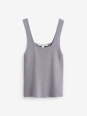Lilac Purple Linen Square Neck Vest - Image 5 of 6