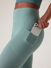Athleta Green Salutation Cinch 7/8 Pocket Leggings - Image 4 of 4