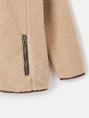 Joules Kids' Eddington Brown & Natural Zip Through Fleece Jacket - Image 5 of 6
