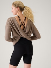 Athleta Beige Presence Twist Sweatshirt - Image 5 of 8