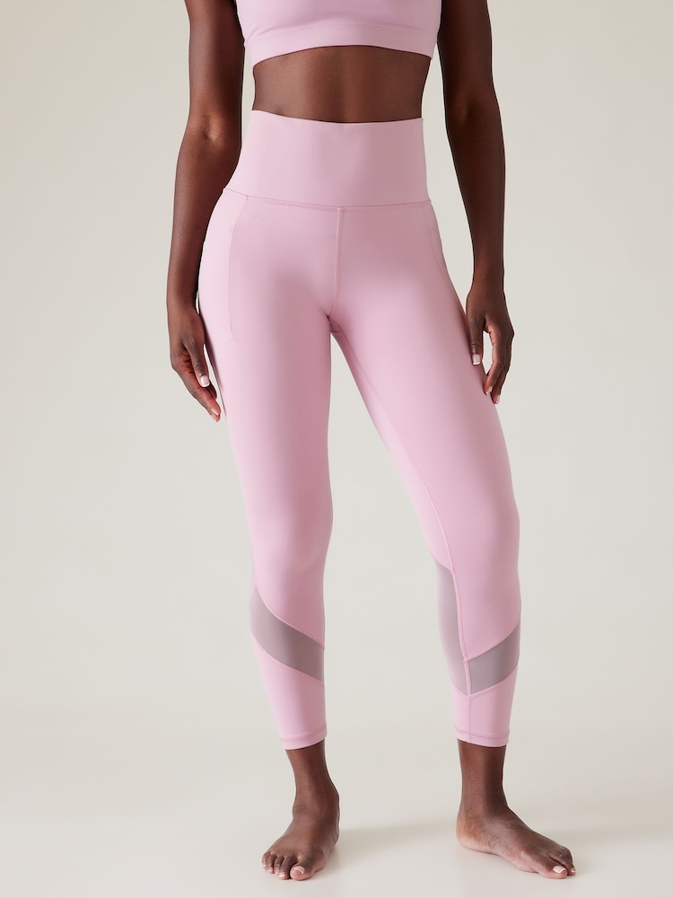 Athleta Pink Salutation Stash 7/8 Leggings - Image 1 of 5 Athleta Pink Salutation Stash 7/8 Leggings - Image 1 of 5