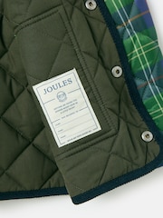 Joules Kids' Freddie Green Check Quilted Checked Jacket - Image 4 of 5