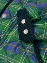 Joules Kids' Freddie Green Check Quilted Checked Jacket - Image 5 of 5